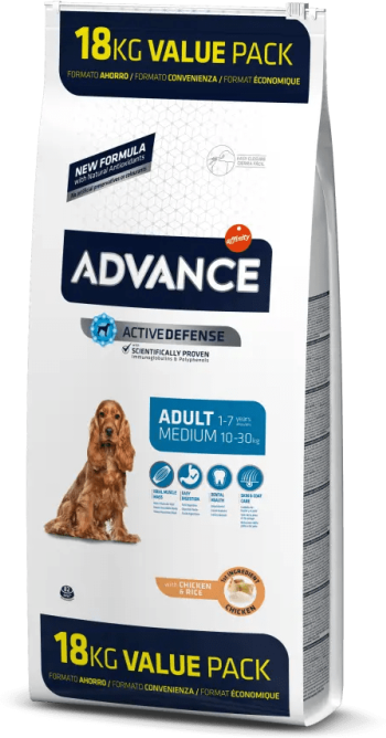 Comida Natural Perro Advance Canine Adult Med Pollo Arroz 18Kg - ADVANCE