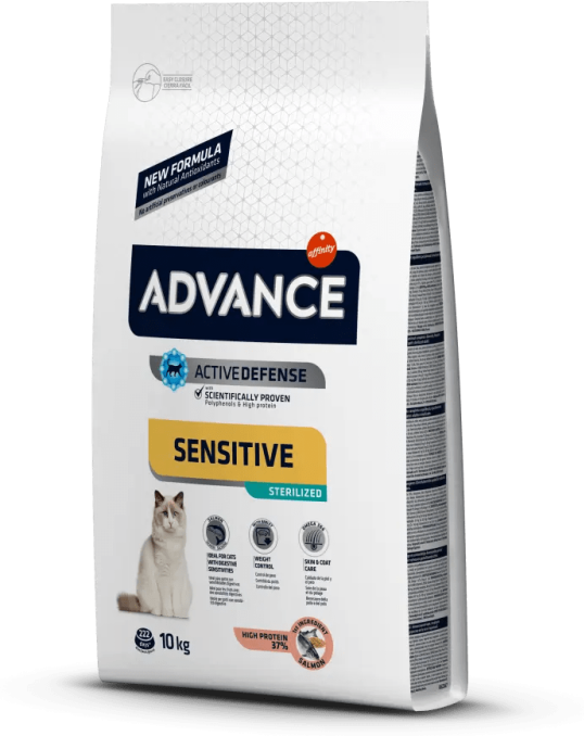 Comida Natural Gato Advance Feline Adult Sterilized Sens. 10 Kg - ADVANCE