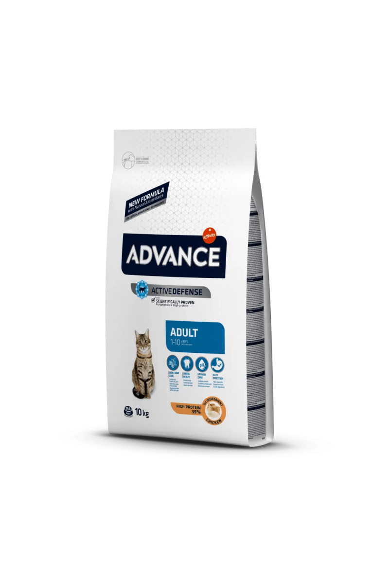 Comida Natural Gato Advance Feline Adult Pollo Arroz 10Kg - ADVANCE