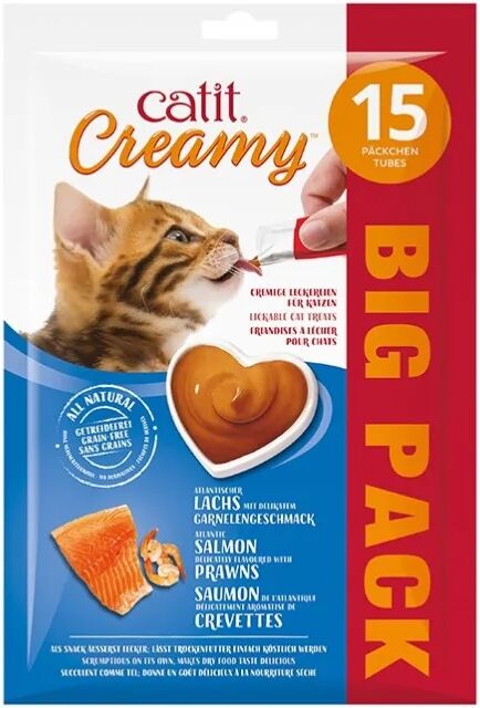 Pack 15 Sobres 10g Comida Húmeda Gatos Catit Salmón Gambas - CATIT