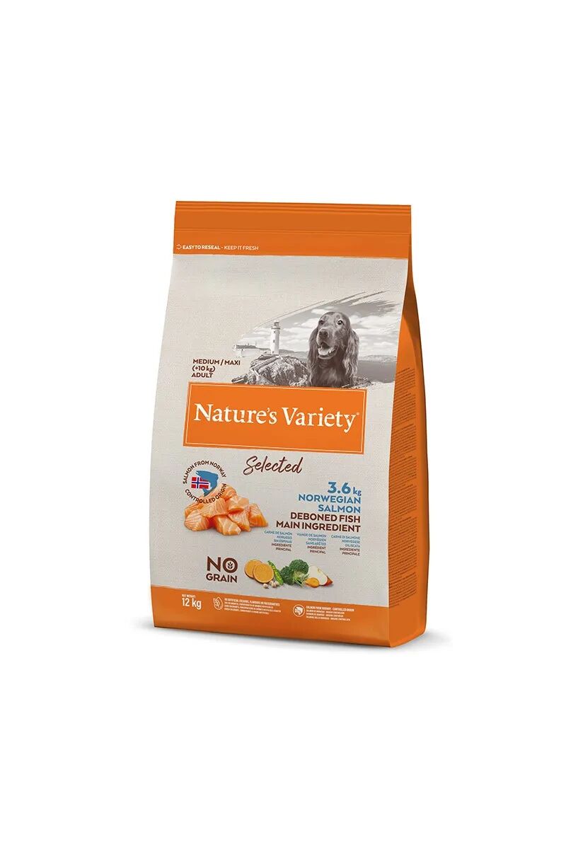 Pienso 12Kg Perro Adulto Med Max NatureS Variety Selecte Salmón - Natures Variety