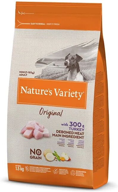 Pienso Perro Adulto Mini NatureS Variety Original Pavo 1,5Kg - Natures Variety