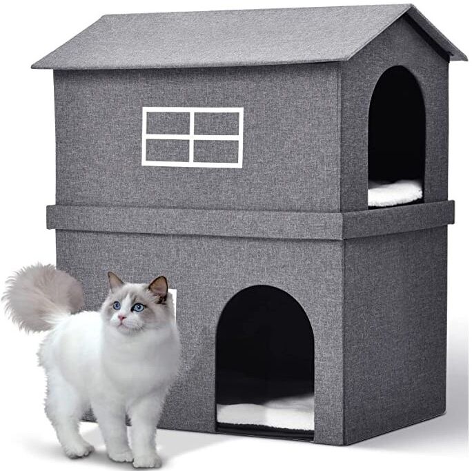 Casa para gatos cama  de 2 niveles cueva plegable - Kitypet