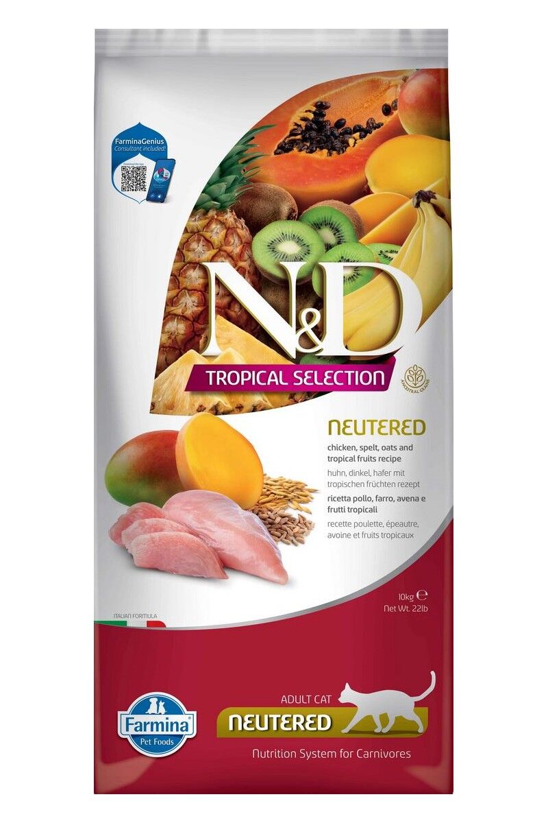 Pienso 10kg Gato Esterilizado Tropical Seleccion Con Pollo - FARMINA