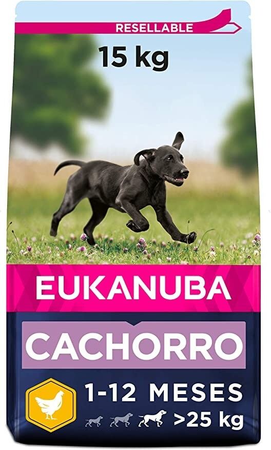 Eukanuba  para cachorros de raza grande  rico en pollo fresco 15 kg - EUKANUBA