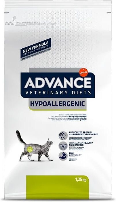 Comida Natural Gato Advance Vet Feline Hypoallergenic 1,25Kg - ADVANCE