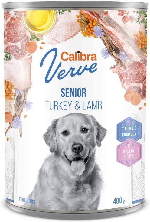 Premium Natural Perro Calibra Dog Gf Verve Senior Pavo Y Cordero Caja 6X400Gr - CALIBRA