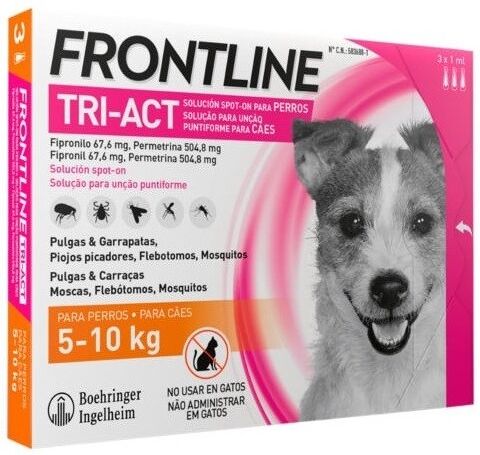 Antiparasitarios Antiparasitario Externo Perro  Frontline Tri-Act 5-10 3 Pip - Frontline