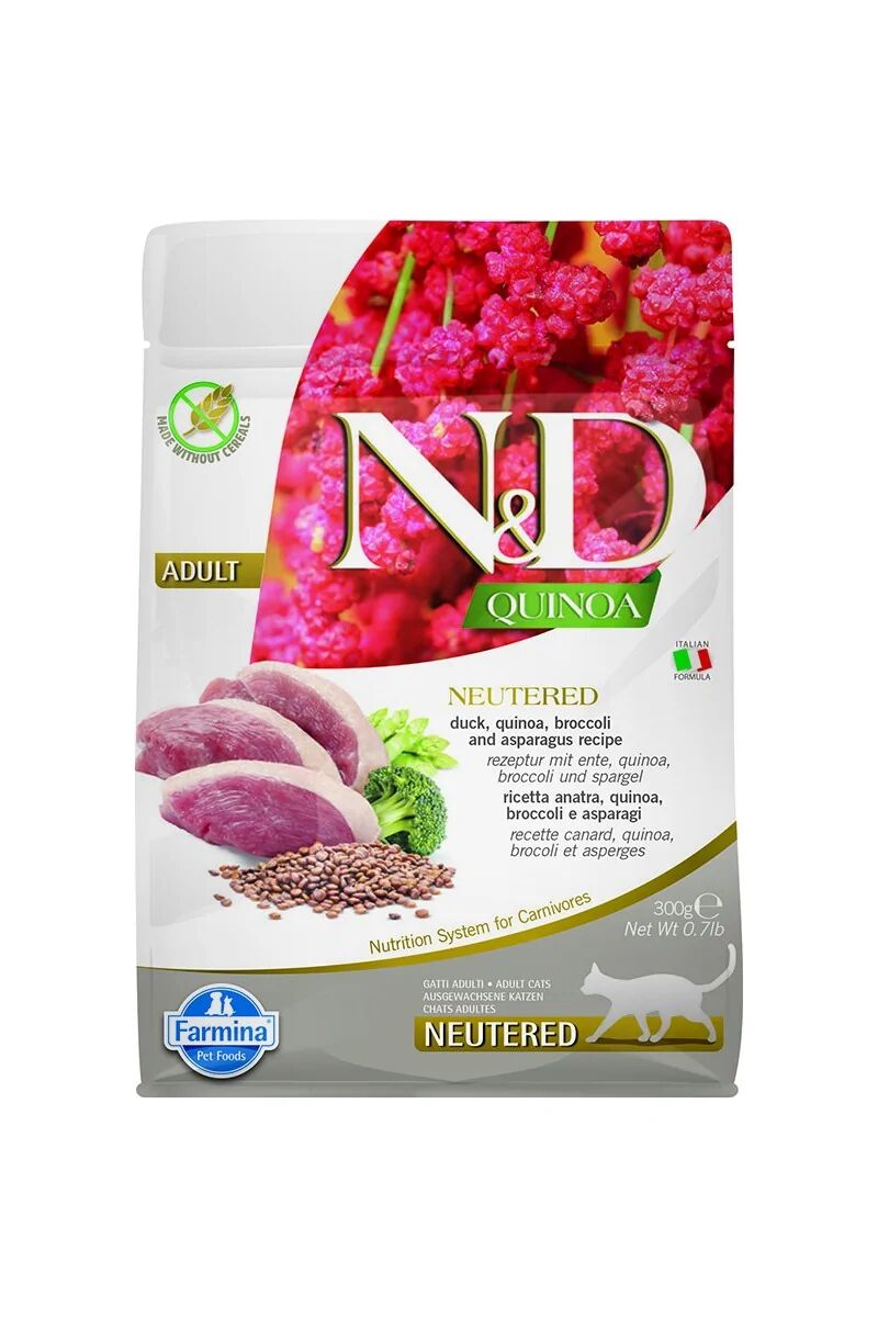 Comida Natural Gato Farmina Nd Cat Quinoa Neutered Pato 300Gr - FARMINA