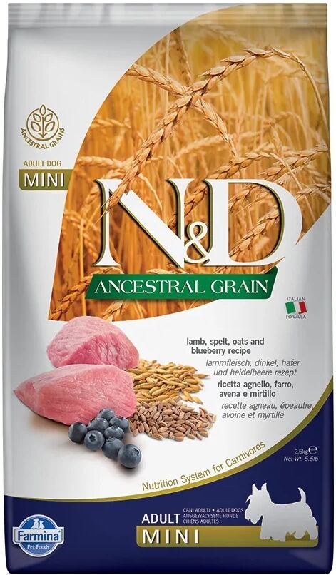 Comida Natural Perro Farmina Nd Dog Ancestral Mini Cordero 2,5Kg - FARMINA