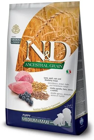 Comida Natural Perro Farmina Nd Dog Puppy Ancestral Medium Maxi Cordero 12Kg - FARMINA