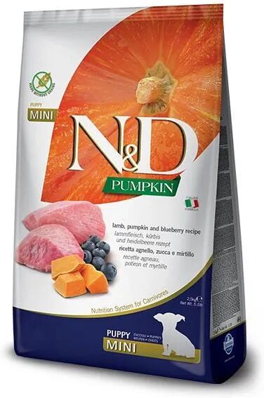 Comida Natural Perro Farmina Nd Dog Puppy Pumpkin Mini Cordero 7Kg - FARMINA