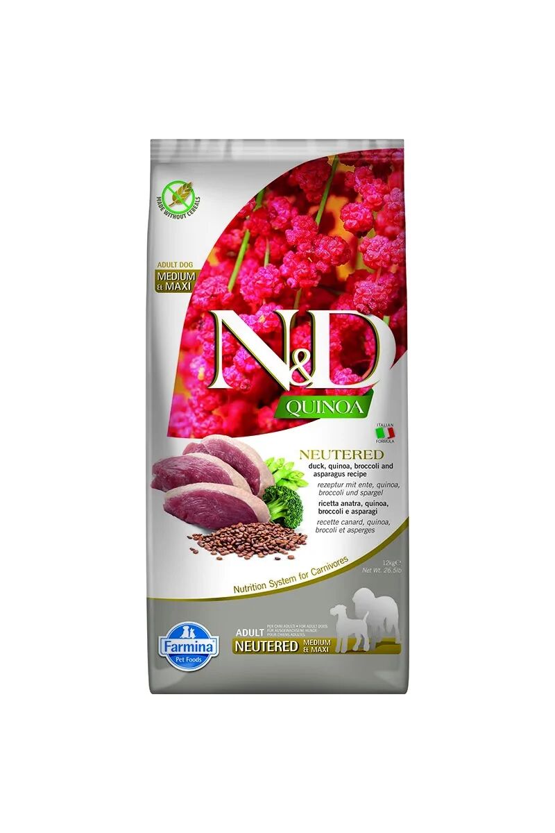 Comida Natural Perro Farmina Nd Dog Quinoa Neutered Pato Medium Maxi 12Kg - FARMINA