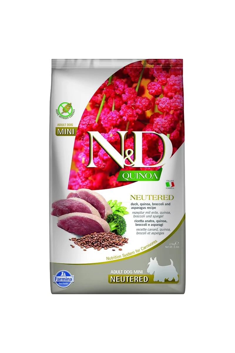 Comida Natural Perro Farmina Nd Dog Quinoa Neutered Pato Mini 2,5Kg - FARMINA