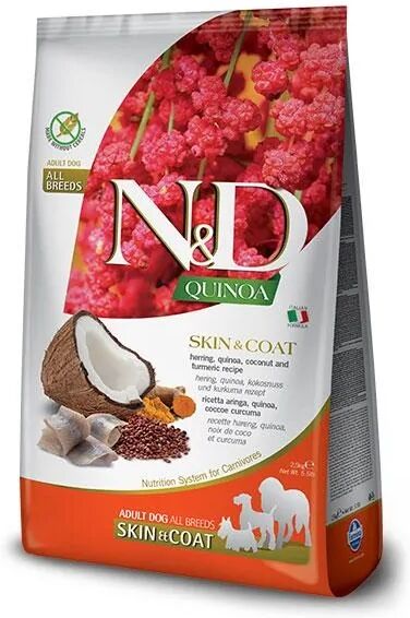 Comida Natural Perro Farmina Nd Dog Quinoa Skin Coat Arenque 7Kg - FARMINA