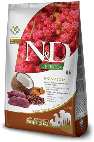 Comida Natural Perro Farmina Nd Dog Quinoa Skin Coat Venado 2,5Kg - FARMINA