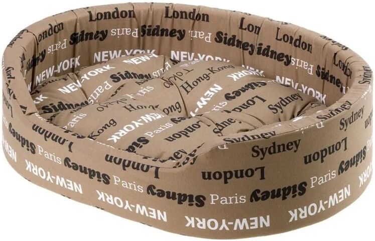 Camas Ferplast Cama Dandy 80 Cushion Brown Cities - FERPLAST