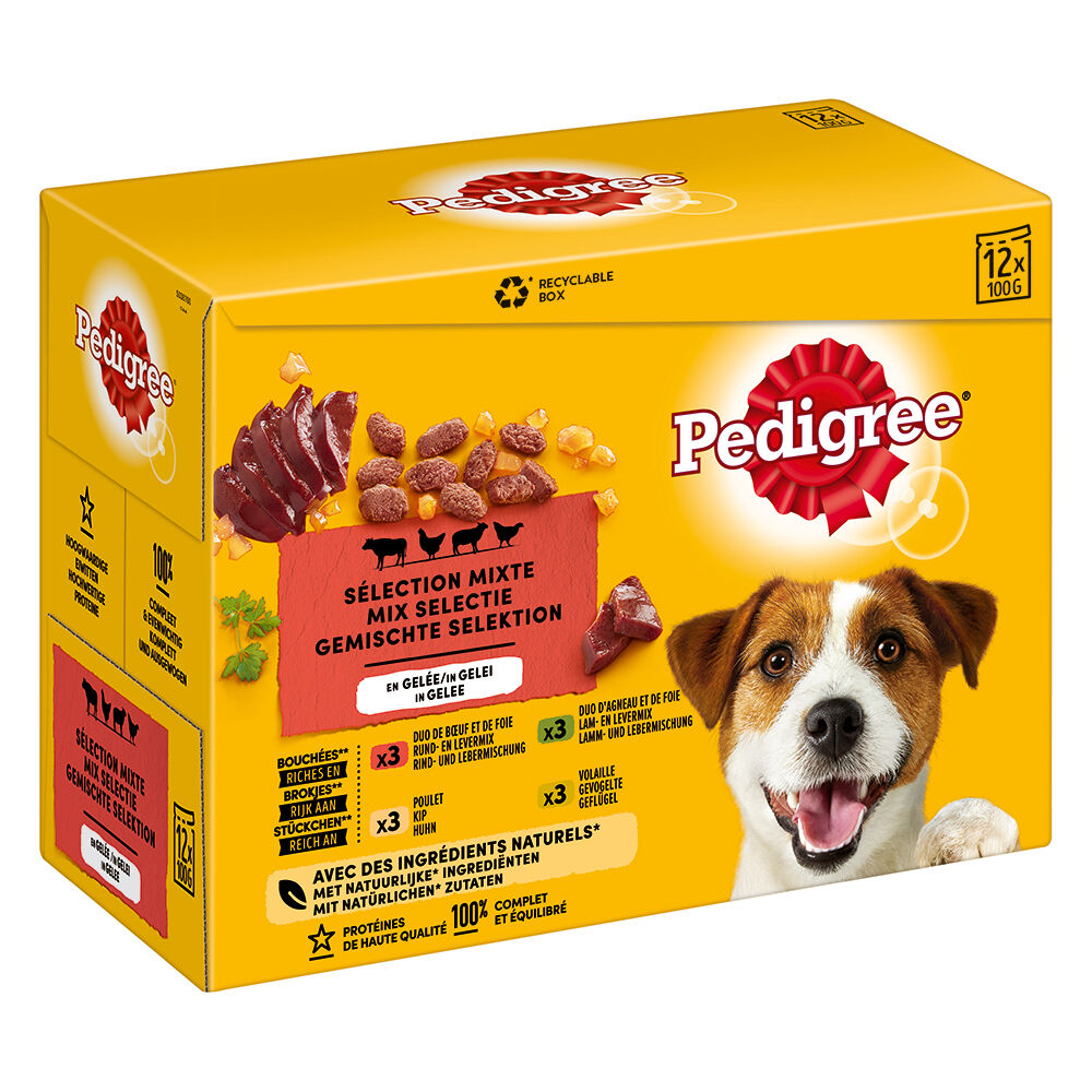 Pedigree 96 x 100 g  Adult bolsitas en gelatina comida húmeda para perros
