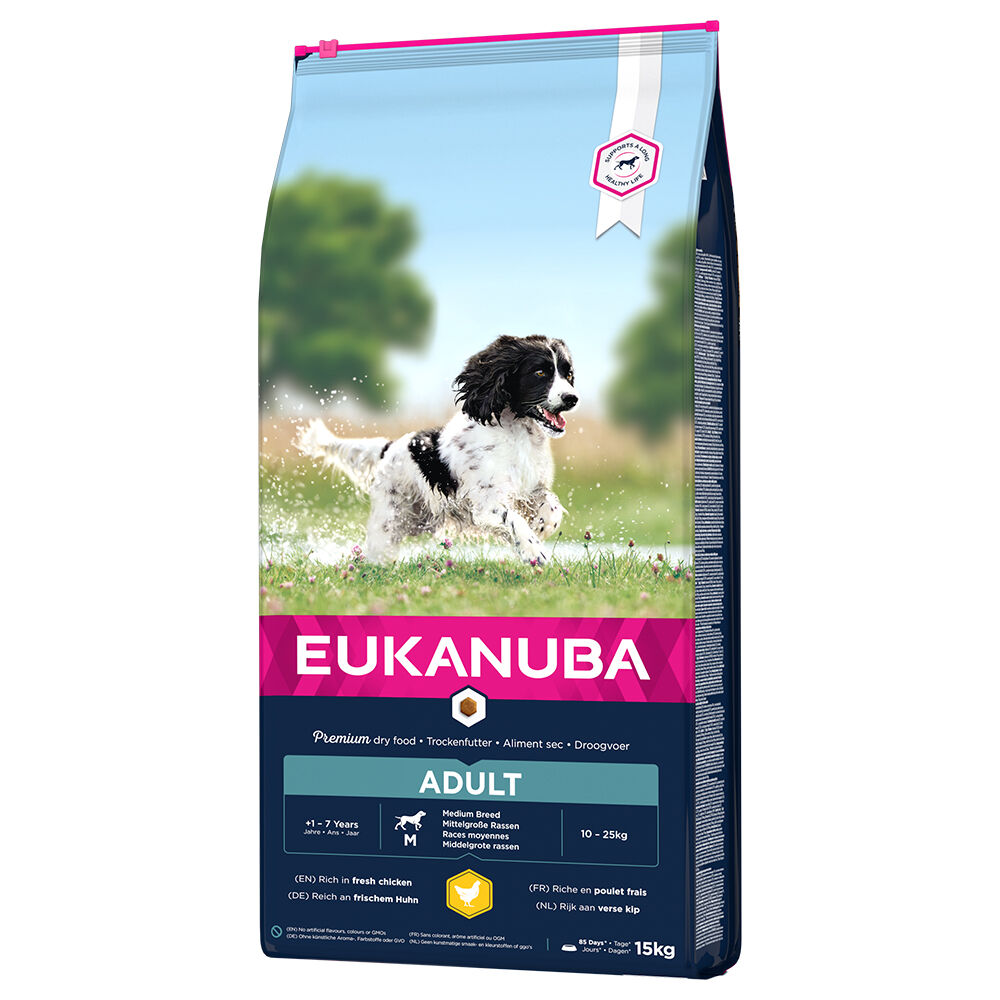 Eukanuba 15kg Adult razas medianas pollo  pienso para perros