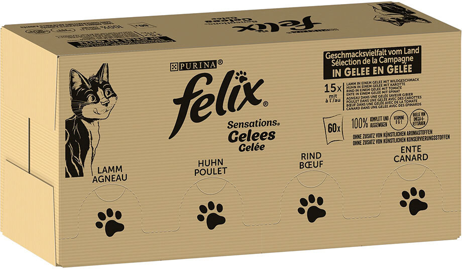 Felix 120x85g Gelatina  Sensations comida húmeda para gatos