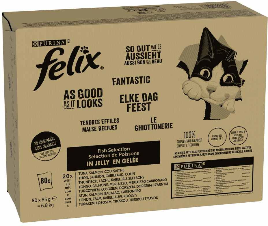 Felix 80x85g  Fantastic mix del mar para gatos