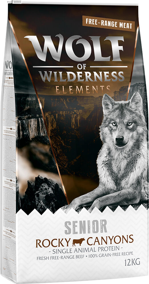 Wolf of Wilderness 14kg Senior Elements Rocky Canyons con vacuno de pasto