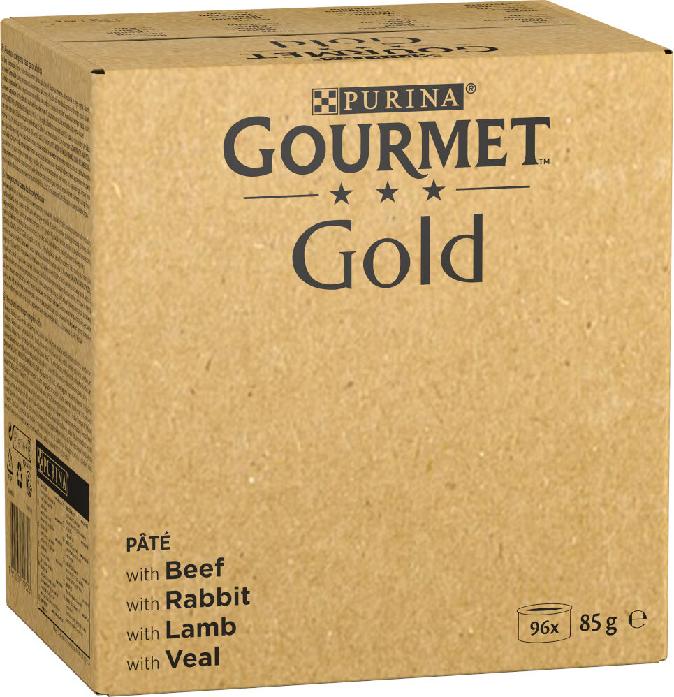 Gourmet 96x85g Mousse  Gold pack mixto: buey, conejo, cordero y ternera