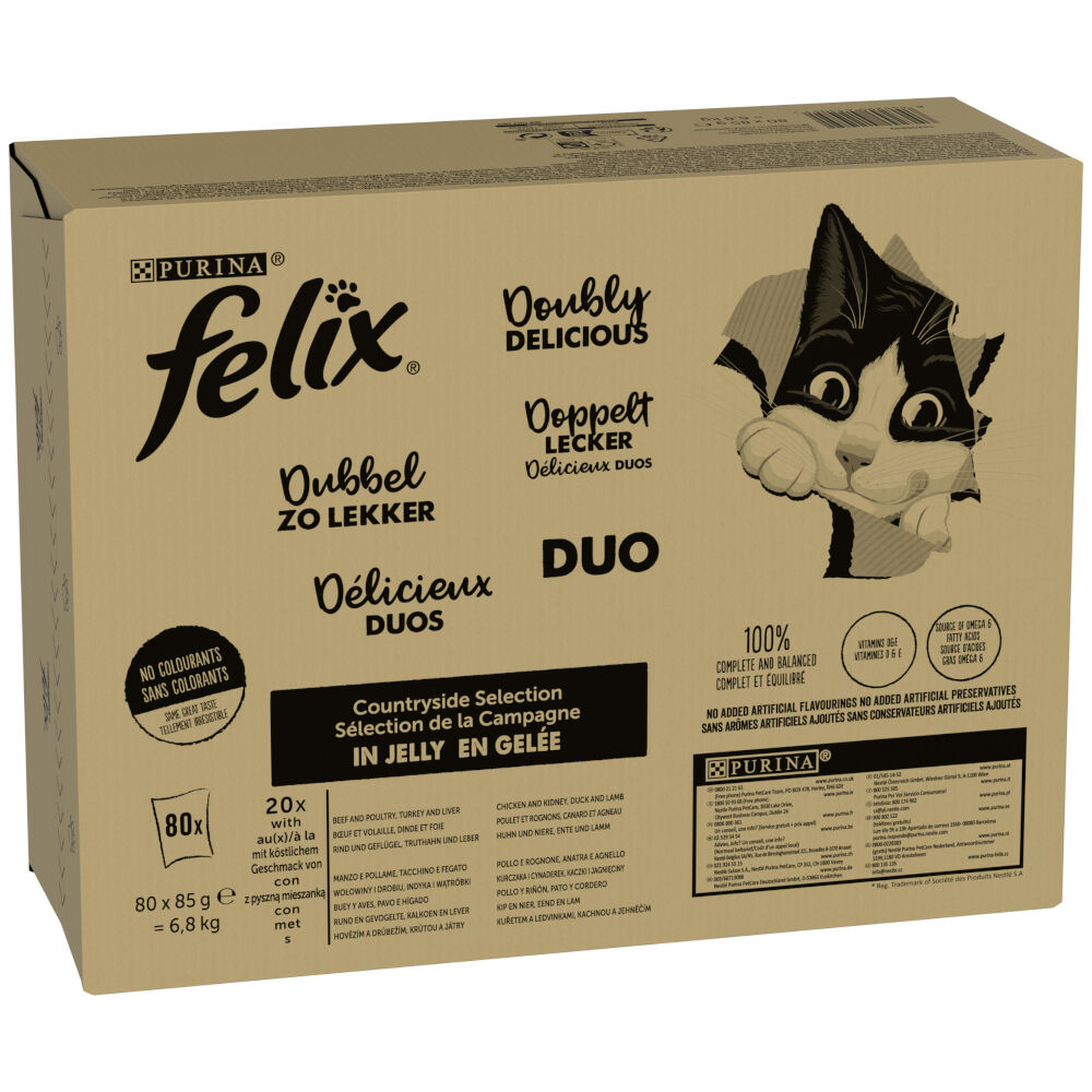 Felix 80x85g Doblemente Delicioso Selección del campo  Fantastic para gatos