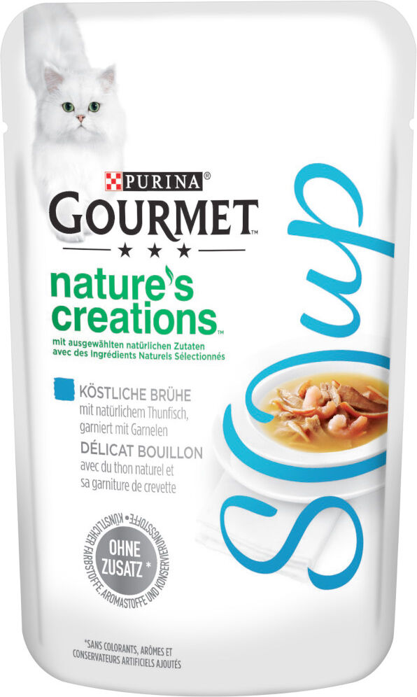 Gourmet 32x40g  Soup Nature's Creation de atún con gambas para gatos