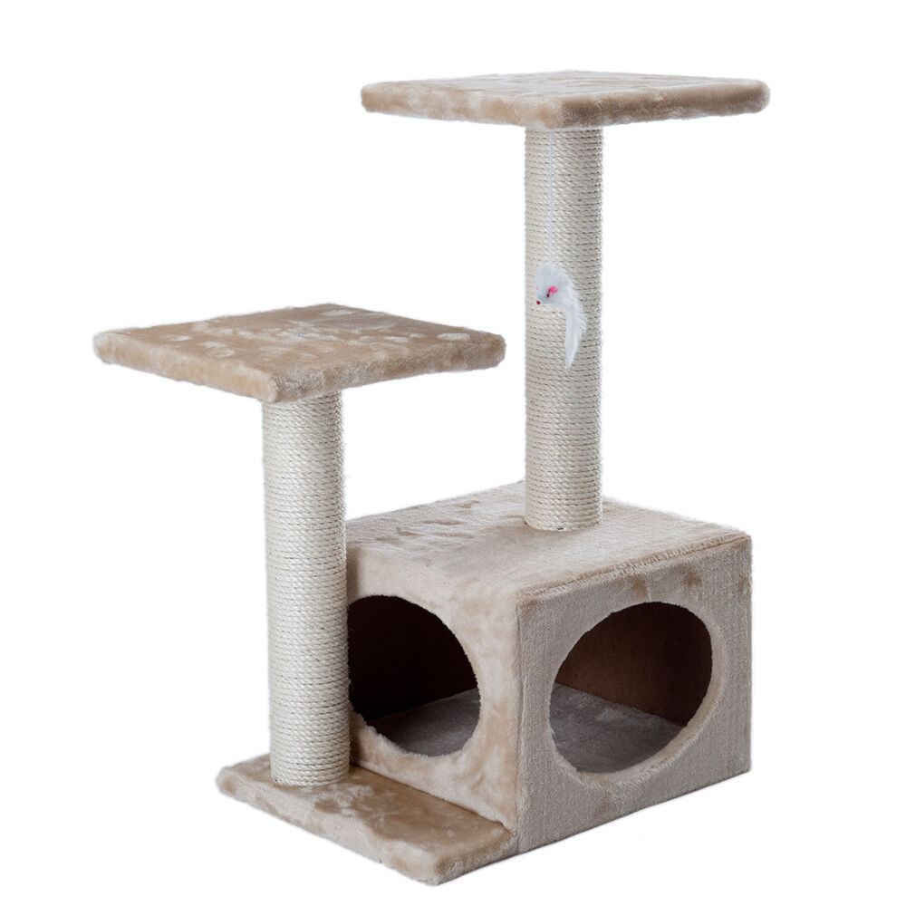 zooplus Exclusive Rascador pequeño Oasis con cueva + 2 plataformas para gatos y gatitos