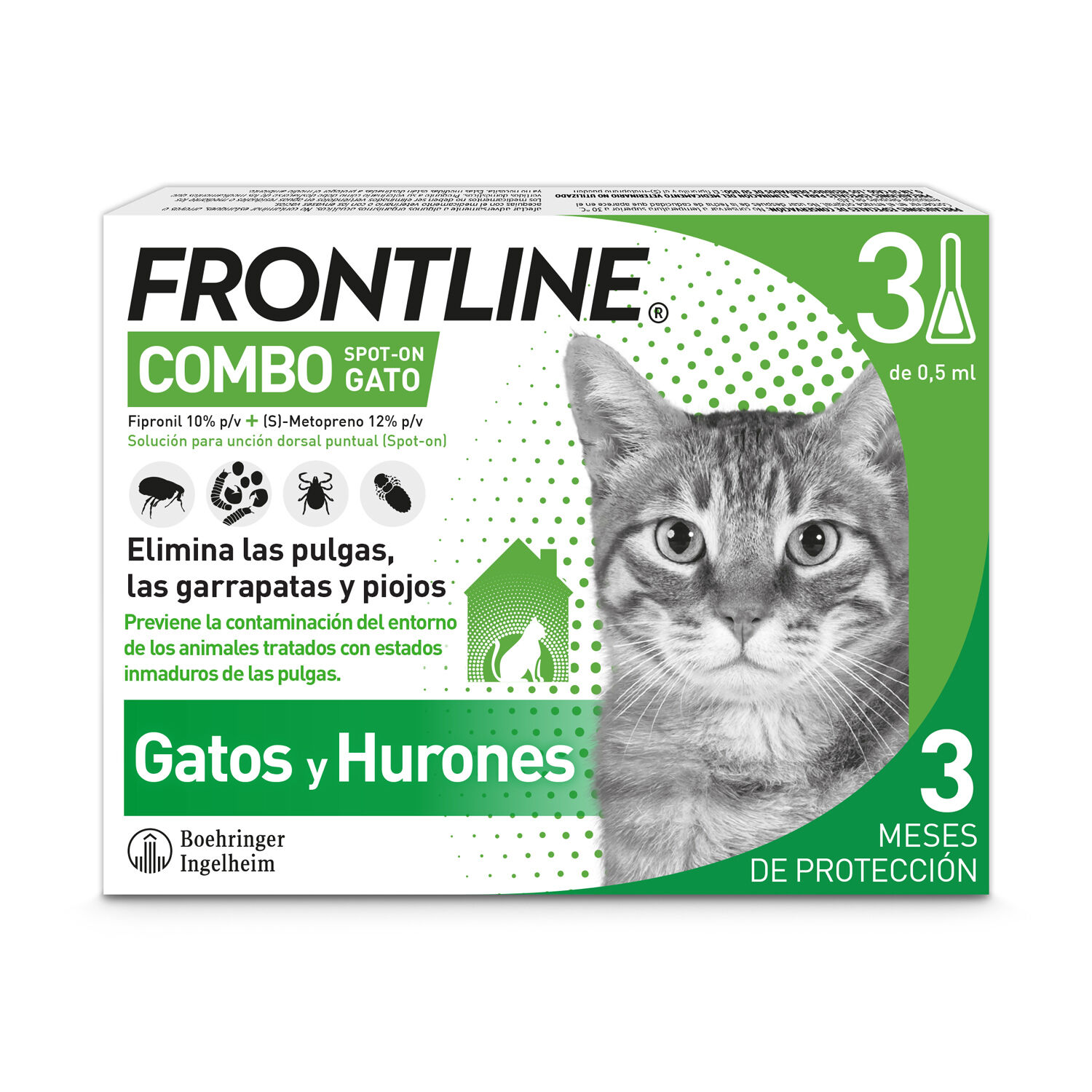 Frontline 12 pipetas  Combo para gatos
