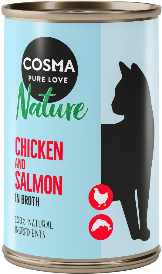 Cosma 12x140g pollo salmón Nature comida húmeda para gatos