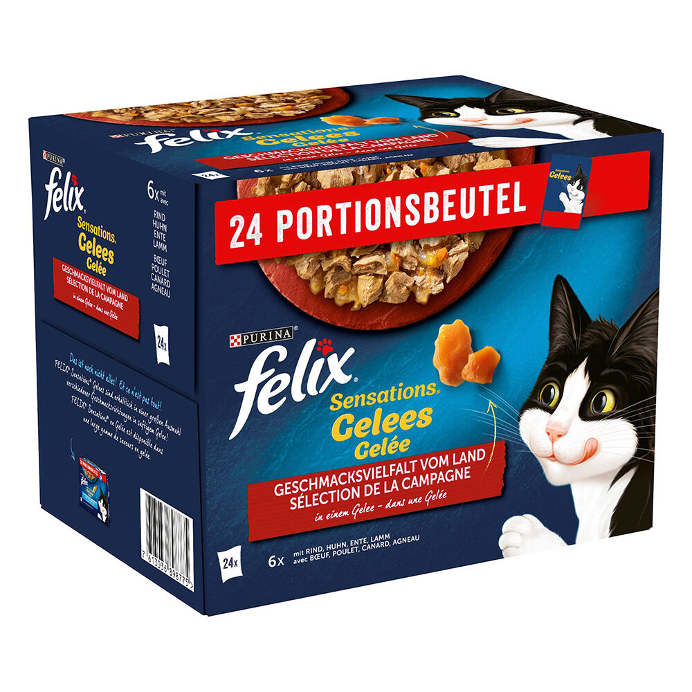 Felix 48x85g carne en gelatina  Sensations comida húmeda para gatos