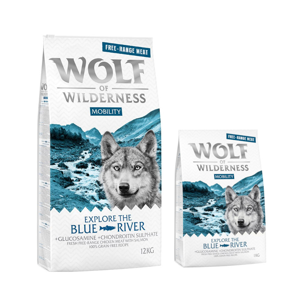 Wolf of Wilderness 14kg Explore The Blue River Mobility pollo de corral y salmón