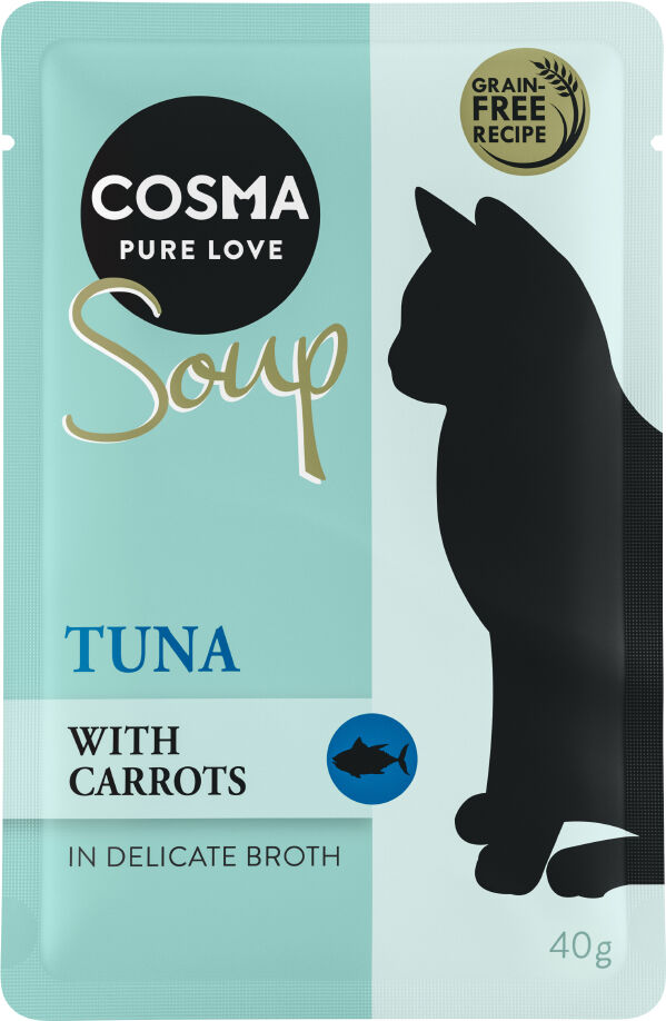 Cosma 24x40g atún, zanahorias  Soup sopa para gatos