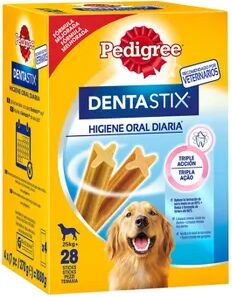 Pedigree Dentastix Snack Perros Razas Grandes Pack Mensual 28 Barritas