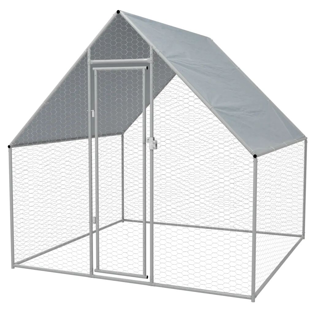 vidaXL Jaula gallinero de exterior de acero galvanizado 2x2x1,92 m