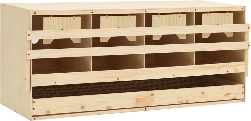 vidaXL Ponedero para gallinas 4 compartimentos madera pino 106x40x45cm