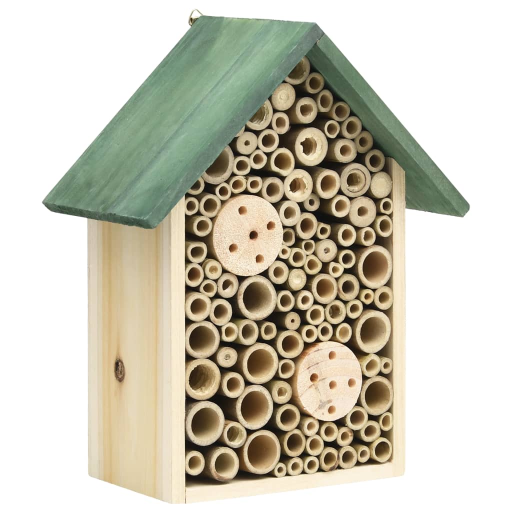 vidaXL Casas de insectos 2 uds 23x14x29 cm madera maciza de abeto