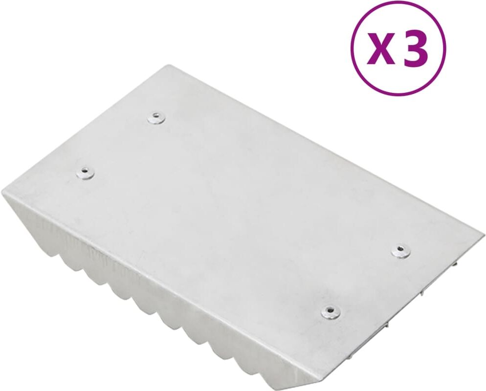 vidaXL Rascadera almohaza 3 unidades aluminio plateado