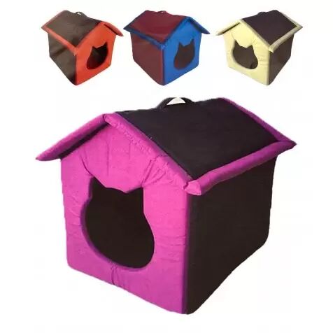 COMPLEMENTOS Caseta Para Perros Y Gatos 45 X 45 X 47 Cm Barakaldo Vet Shop Azul Y Rojo