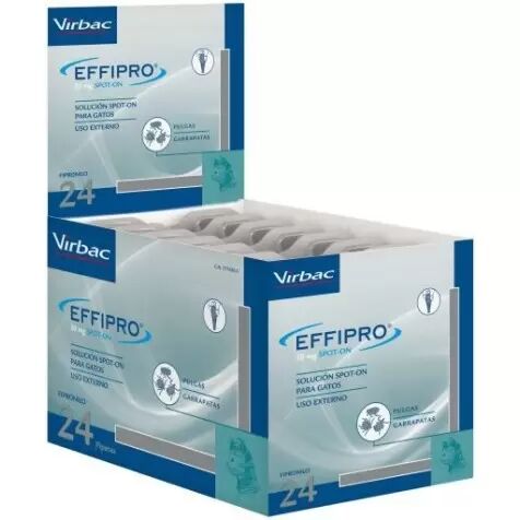 Virbac Effipro 50 Mg Gatos ( + 1 Kg) 24 Pipetas