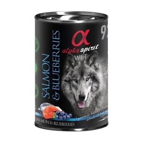 Alpha Spirit Salmón Con Arándanos Perro Latas 400 Gr