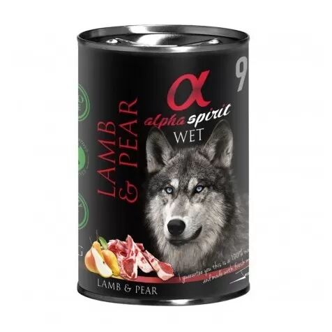 Alpha Spirit Cordero Con Pera Perro Latas 400 Gr