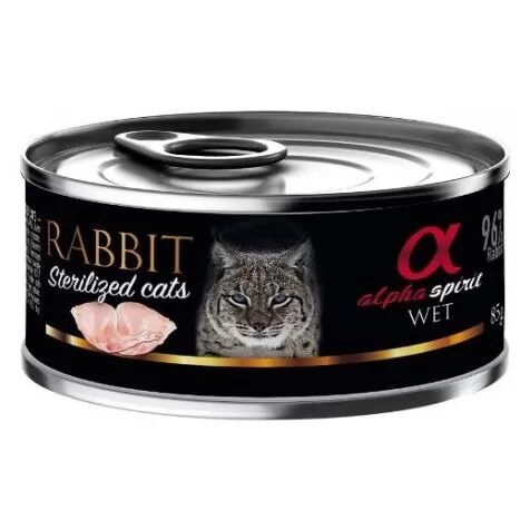 Alpha Spirit Gato Esterilizado Conejo Latas 85 Gr