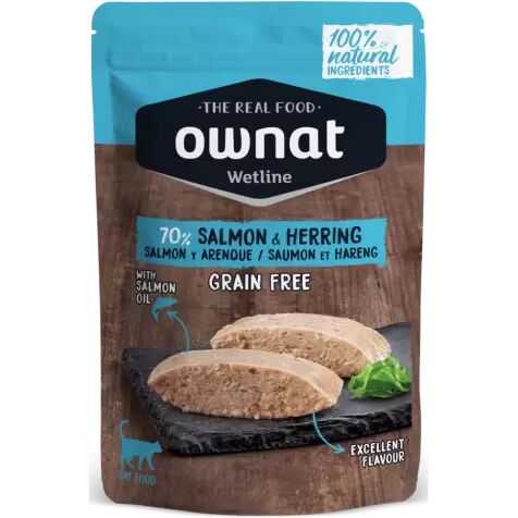 Ownat Wetline Salmón Y Arenque Gato 12 Ud X 85 Gr