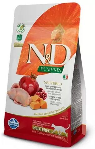 Farmina Nd Pumpkin Neutered Grain Free Codorniz Gato 1.5 Kg