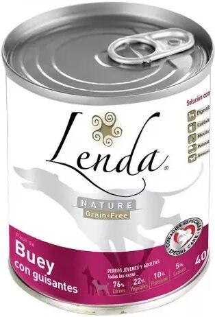 Lenda Nature Grain Free Buey Con Guisantes Perro Latas 6 X 400 Gr