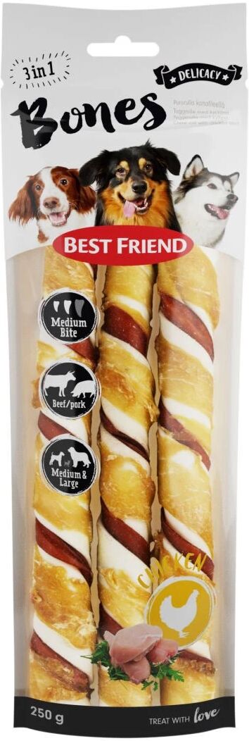 Best Friend Bones 3in1 25 cm 3 kpl kierrerullat kanafileellä 250 g