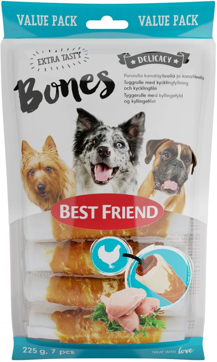 Best Friend Bones 225 g 7 kpl pururulla kanatäytteellä ja -fileellä